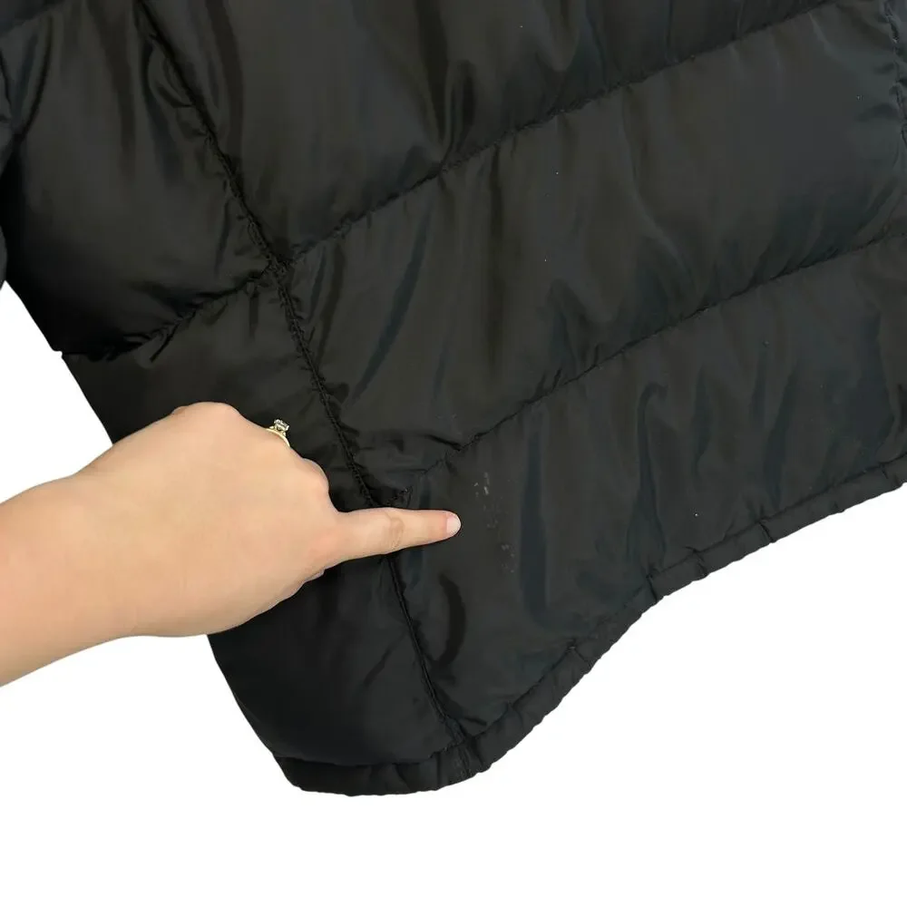 The North Face Retro Nuptse Jacket Big Girl's Sz L Black Goose Down 600 Fill
